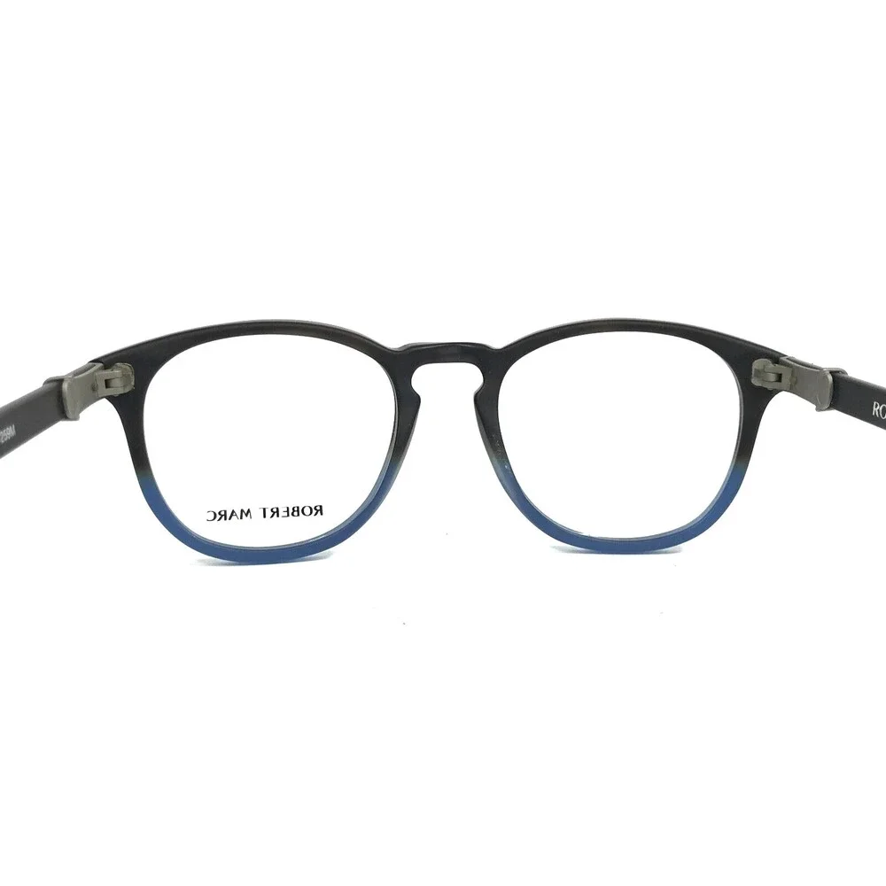 Robert Marc Eyeglasses Frames 830-259M Matte Black Pale Blue Round 45-19-140